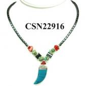 Turquoise Claw Pendant with Hematite Beads Choker Collar Fashion Necklace